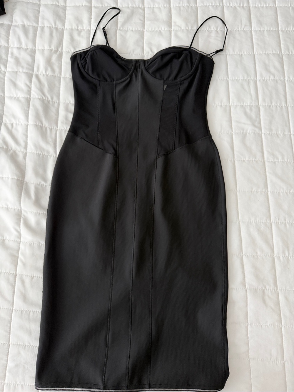 Zara Black Bustier Midi Dress